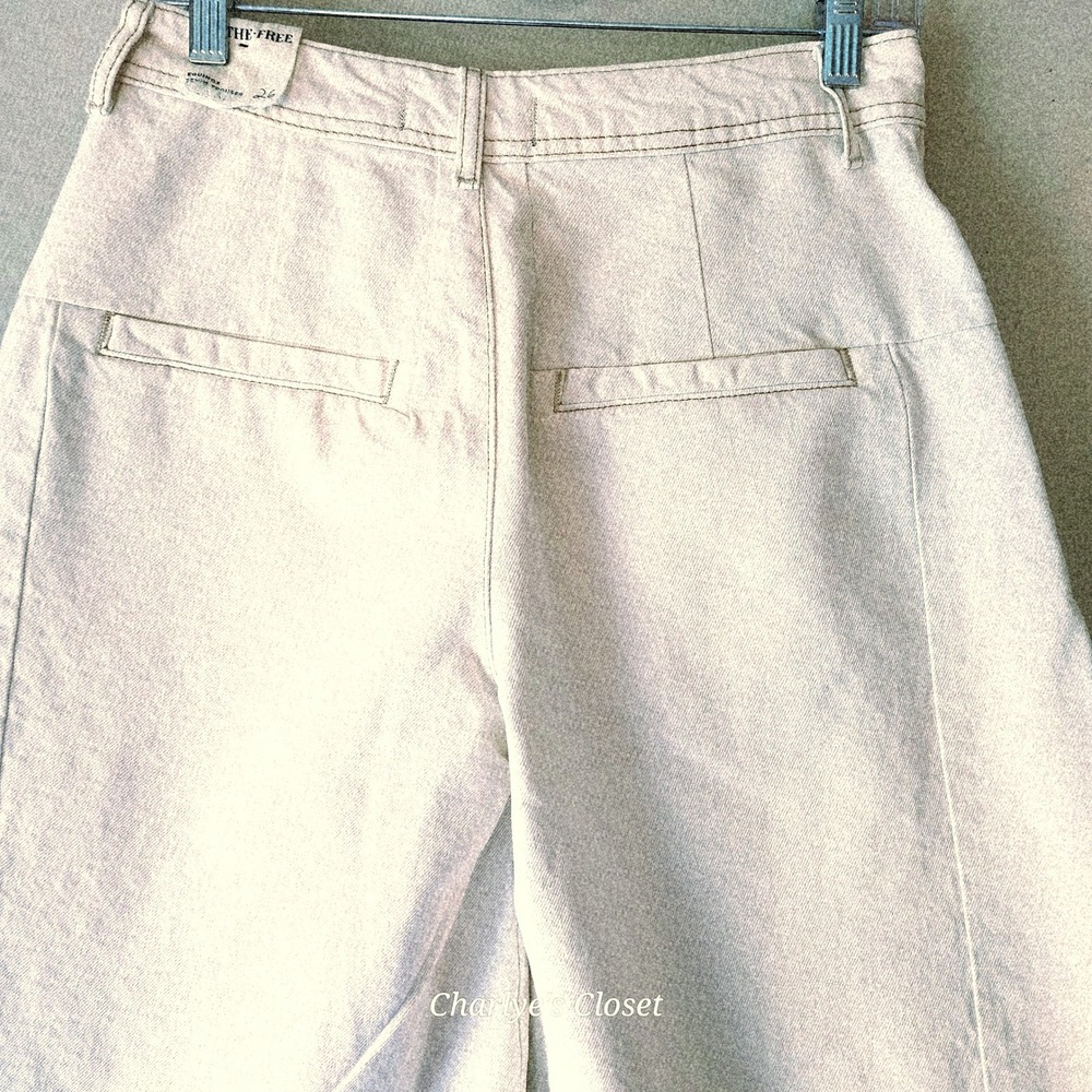 We The Free Cream Wide Leg Jeans - Picture 5 of 9